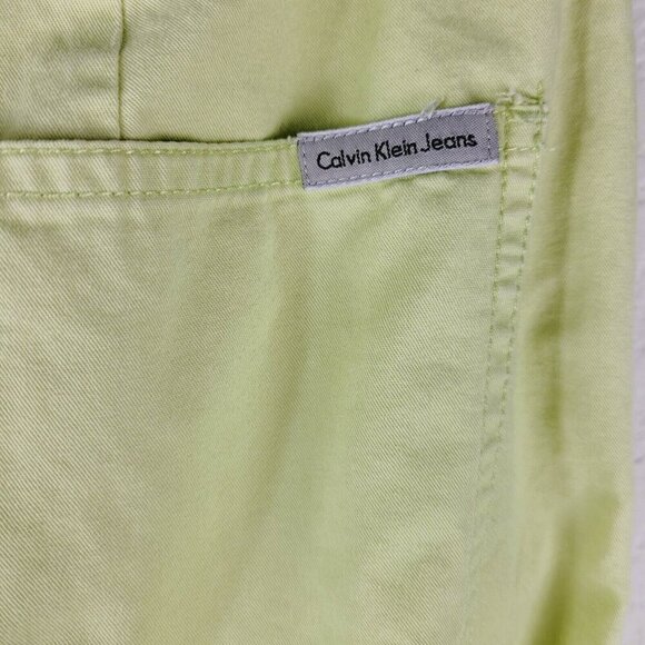 Calvin Klein Jeans Cropped Pants Capris Yellow Size 6 Summer Spring Casual Comfy - Picture 9 of 11